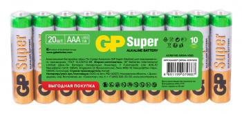 Батарейка GP 24A LR03 AAA (20шт) Super Alkaline